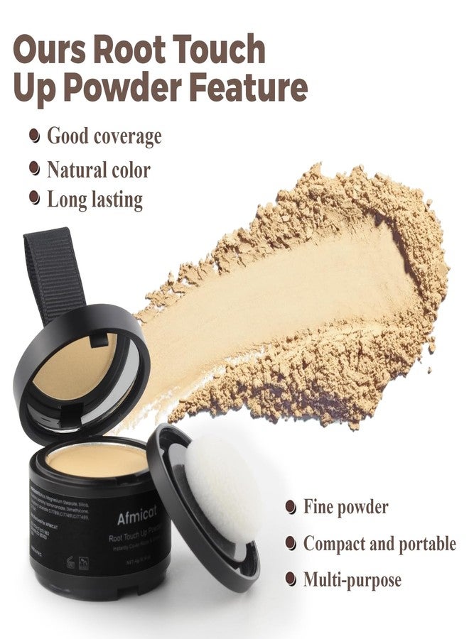 afmicat Instant Hairline Powder, Root Touch Up Hair Color for Gray Coverage and Thinning Hair, Root Cover Up Conceals Hair Loss & Bald Spots, Natural and Non-Greasy Hair Color for Women & Men, Light-Blonde - Image 5